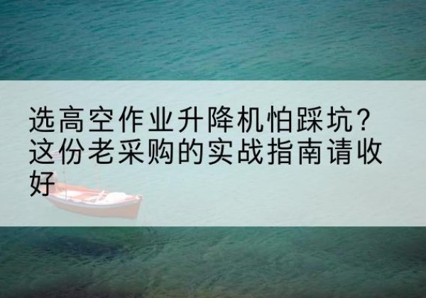苍南高空作业升降机厂家推荐-选高空作业升降机怕踩坑？这份老采购的实战指南请收好