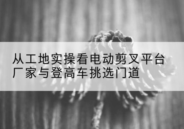 苍南电动剪叉升降平台厂家-从工地实操看电动剪叉平台厂家与登高车挑选门道